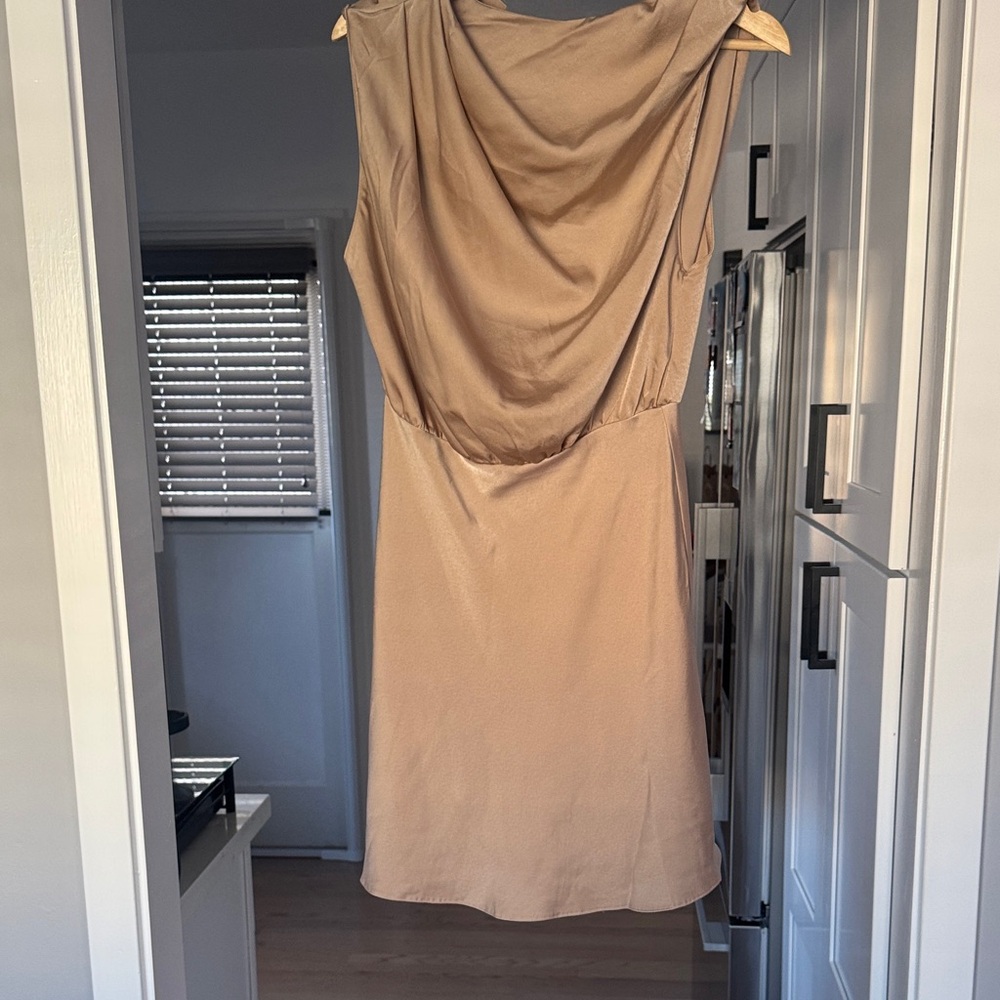 ASOS Elegant Tan Sleeveless Dress